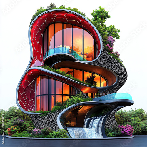 New modern home architecture with nature 