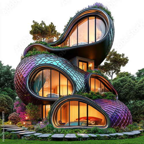 New modern home architecture with nature 