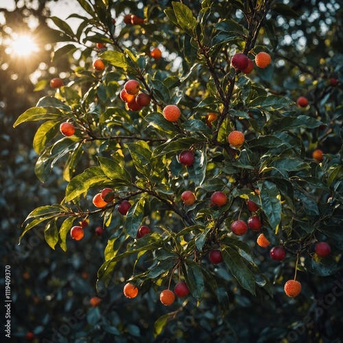 A tree bearing fruits that shimmer like jewels. photo