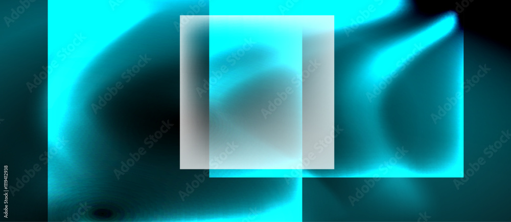 Obraz premium Dark neon colors with glass square shapes