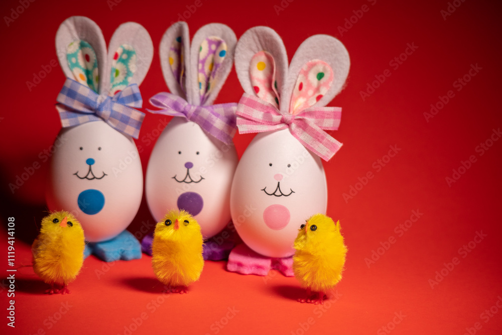 Easter eggs. funny hares. toy rabbit. toy egg. statuette easter bunny. Easter eggs. funny hares. toy rabbit. toy egg. statuette easter bunny.