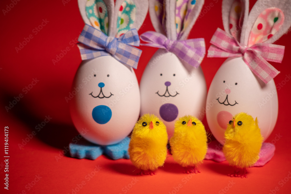 Easter eggs. funny hares. toy rabbit. toy egg. statuette easter bunny. Easter eggs. funny hares. toy rabbit. toy egg. statuette easter bunny.