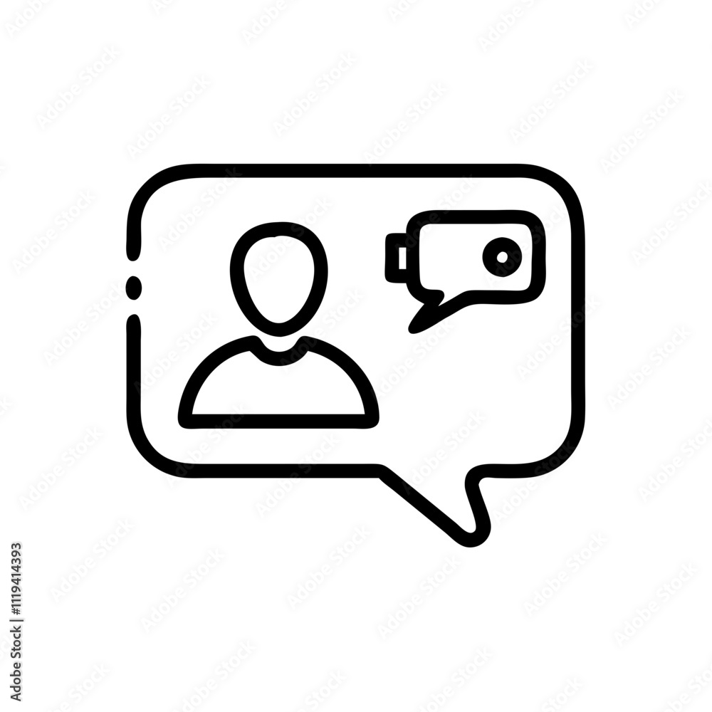 Video Call Icon for Communication, Virtual Meetings, and Remote Collaboration
