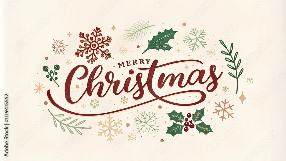 Fototapeta premium Merry Christmas sign