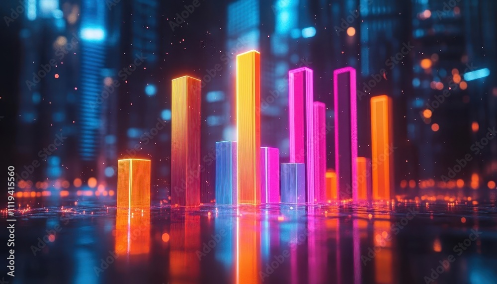 A symbolic glowing bar graph made of wealth and assets, dramatic cinematic focus and composition A symbolic glowing bar graph made of wealth and assets, dramatic cinematic focus and composition