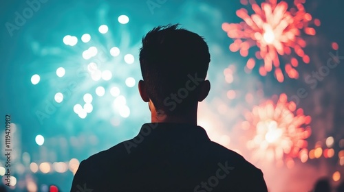 Vibrant fireworks and sparkling sparklers lighting up the night sky during lively New Year s Eve a dazzling backdrop of color light and festive vibes photo