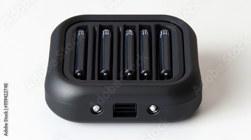 An isolated image of a battery charger for AA or AAA batteries on a white background. photo