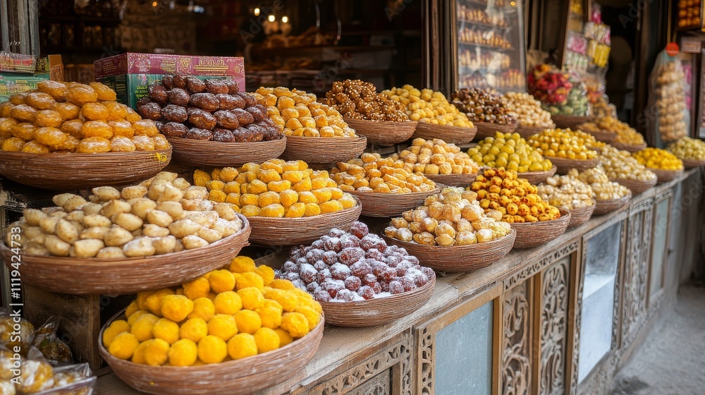 Assortment of Dried Fruits and Candies in a Middle Eastern Market Assortment of Dried Fruits and Candies in a Middle Eastern Market