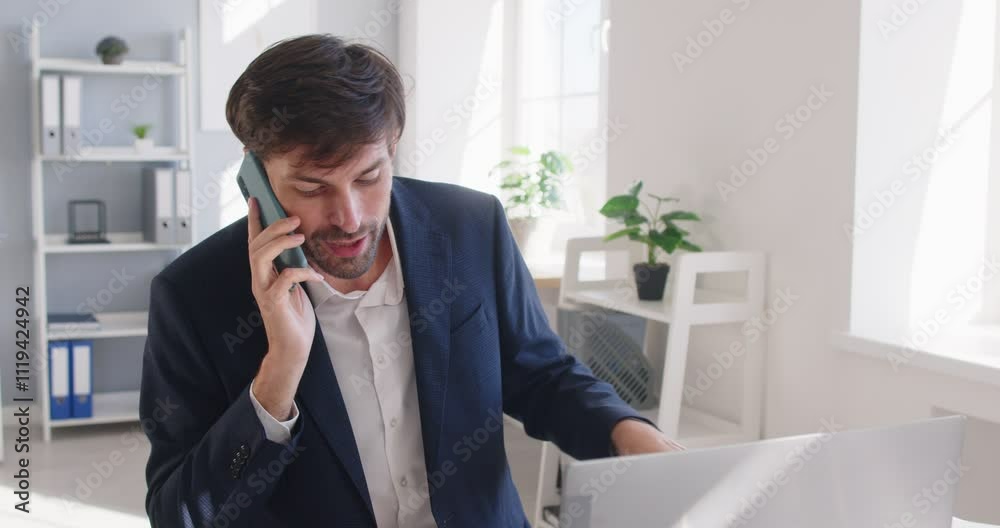 Stressed busy businessman tired with difficult multitasking job, covering face with hands getting annoying colleagues, client phone, video call, exhausted fatigued worker suffering from stressful work Stressed busy businessman tired with difficult multitasking job, covering face with hands getting annoying colleagues, client phone, video call, exhausted fatigued worker suffering from stressful work