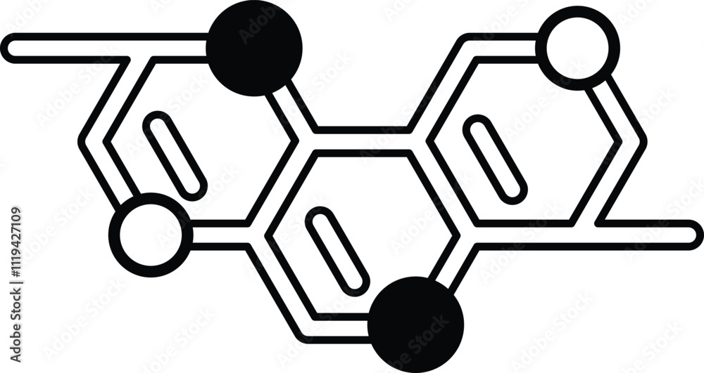 A drawing of a molecule with four different balls A drawing of a molecule with four different balls