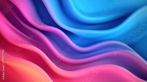 Wallpaper Mural vibrant abstract illustration featuring flowing waves of pink, red, and blue hues, evoking sense of motion and energy Torontodigital.ca