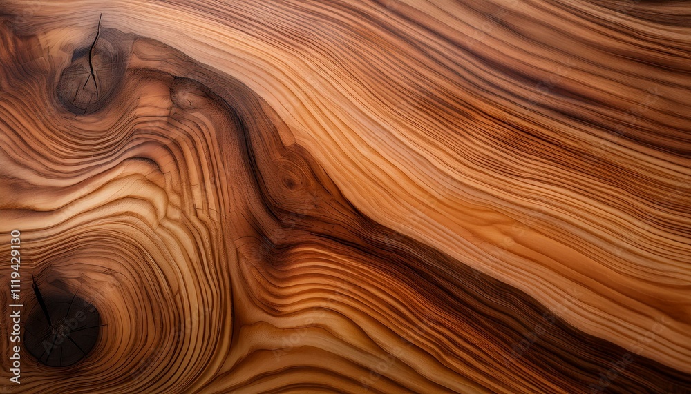 Fototapeta premium A close-up of the grain patterns on a cedar tree trunk, emphasizing its importance for acoustic guitars.
