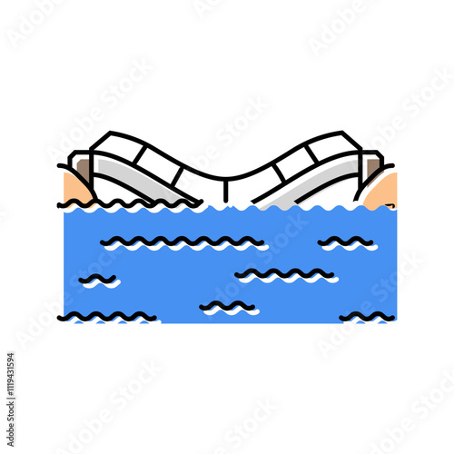 flooded farmland disaster color icon vector. flooded farmland disaster sign. isolated symbol illustration