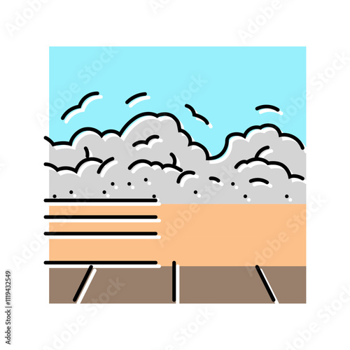 flooded bridge disaster color icon vector. flooded bridge disaster sign. isolated symbol illustration