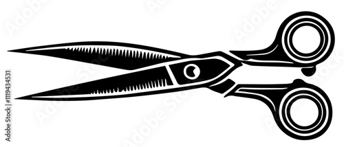 Scissors Cutters Vector Isolated Stylised Design for Hairdressers Black on White