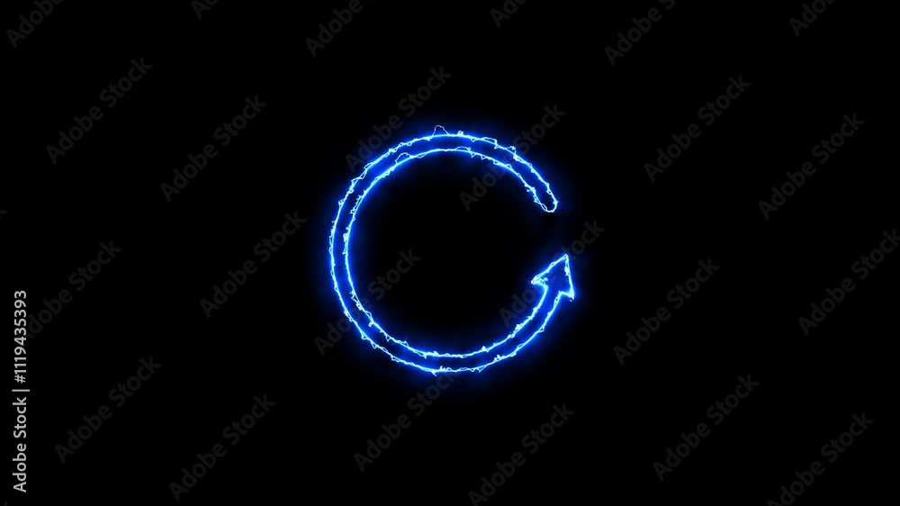 Glowing neon refresh icon Animation. Reload symbol, update, circle arrow, refresh, reload animation. Glowing neon refresh icon Animation. Reload symbol, update, circle arrow, refresh, reload animation.