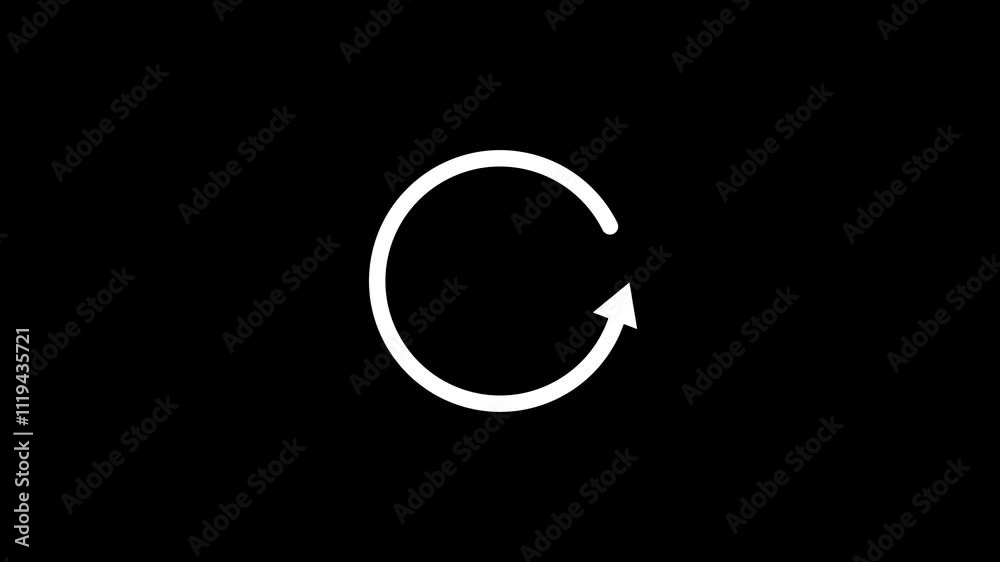 Circle arrow refresh icon rotation animation. Circle arrow refresh icon rotation animation.
