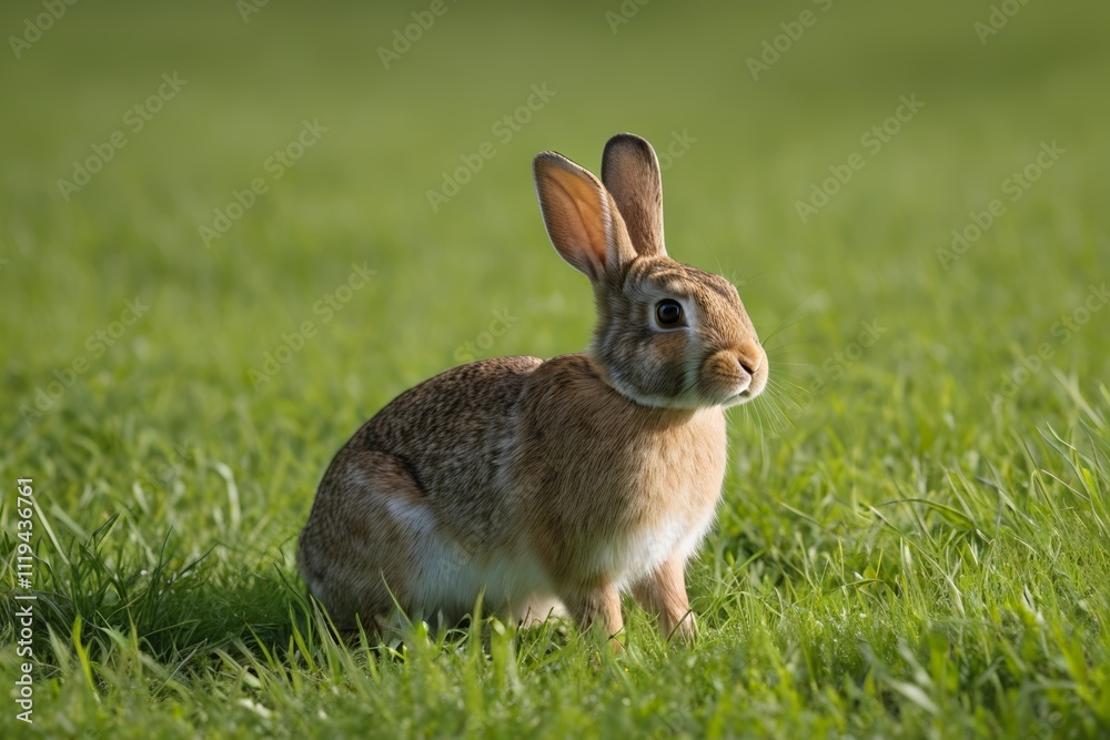Fototapeta premium there is a rabbit that is sitting in the grass