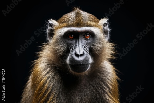 arafed monkey with orange eyes looking at the camera