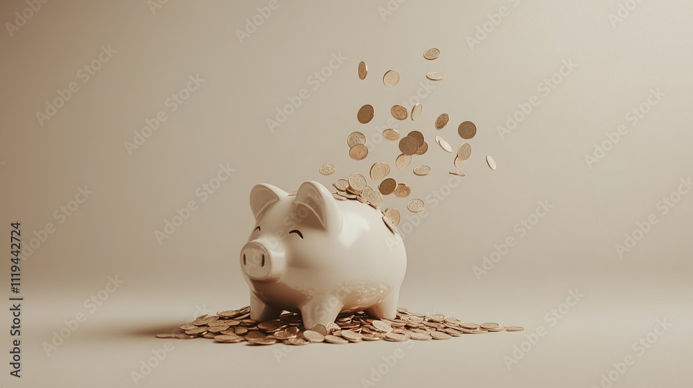 Broken piggy bank with coins scattered around, symbolizing financial struggle and the need for careful budgeting and saving. Broken piggy bank with coins scattered around, symbolizing financial struggle and the need for careful budgeting and saving.