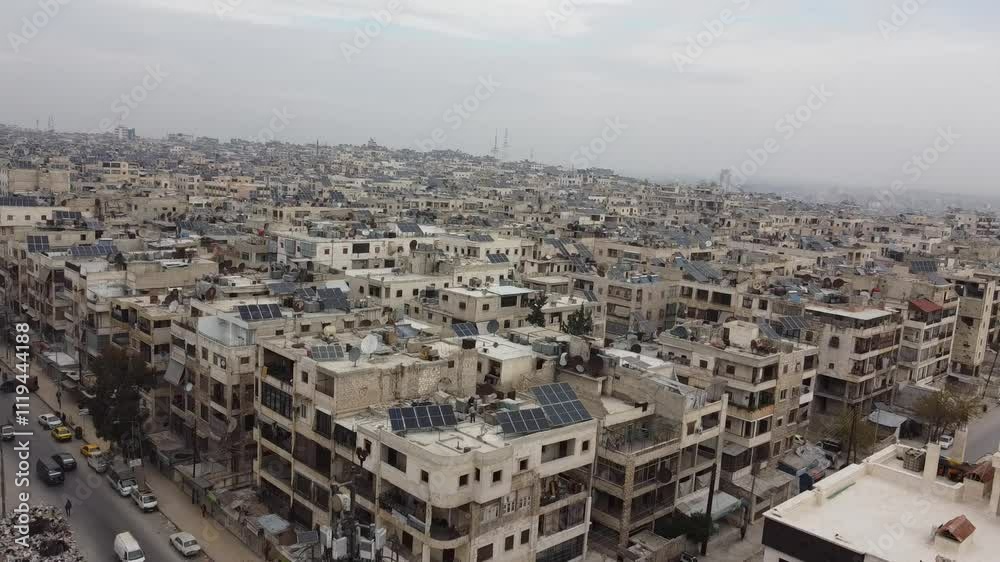 An aerial view of Aleppo City after the Syrian opposition took control of it. An aerial view of Aleppo City after the Syrian opposition took control of it.