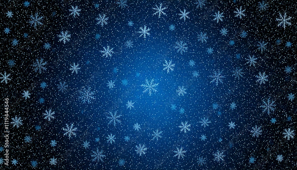 Dark blue background layered with delicate, softly falling snowflakes cascading over a seamless textured pattern, blending into a serene, sky-blue gradient, evoking a tranquil and wintry atmosphere.
Dark blue background layered with delicate, softly falling snowflakes cascading over a seamless textured pattern, blending into a serene, sky-blue gradient, evoking a tranquil and wintry atmosphere.