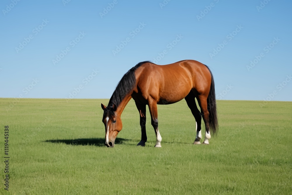 there is a horse that is eating grass in the field there is a horse that is eating grass in the field