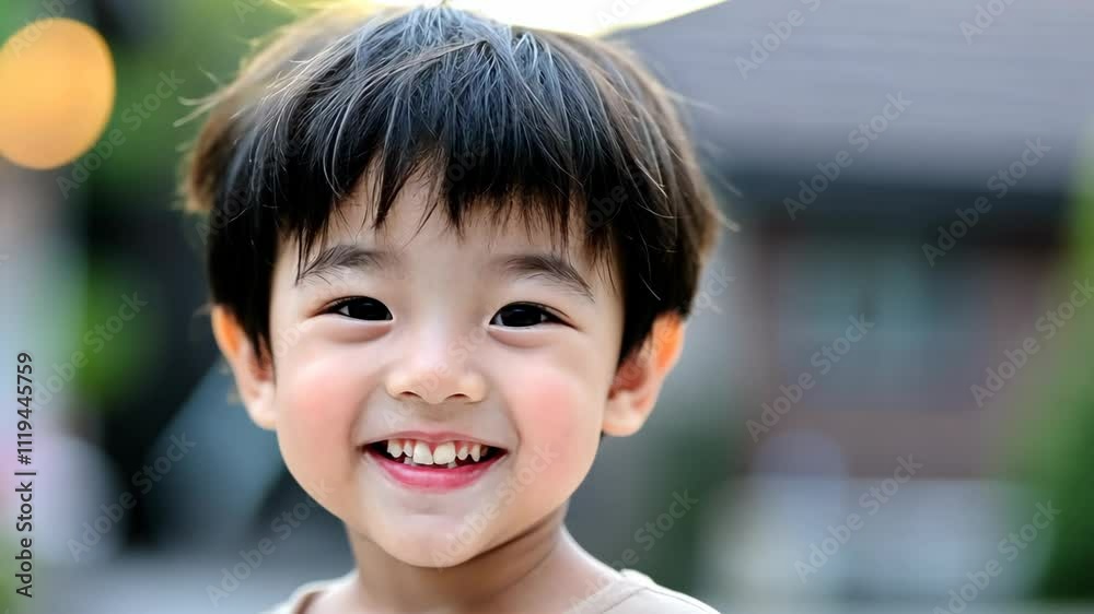 smiling young Japanese baby boy at outdoor smiling young Japanese baby boy at outdoor