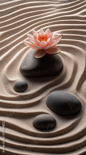 Tranquil Lotus and Smooth Pebbles in Soft Pastels