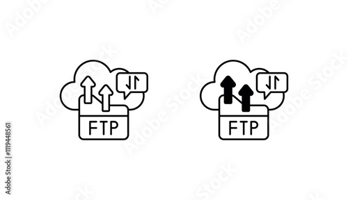 FTP icon design with white background stock illustration