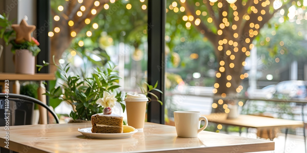 Sipping coffee and indulging in cake urban cozy relaxation Sipping coffee and indulging in cake urban cozy relaxation