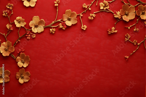 A festive invitation background image in red,Chinese new year.