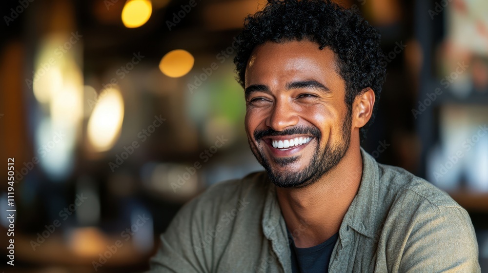 The Smiling Man in Cafe The Smiling Man in Cafe