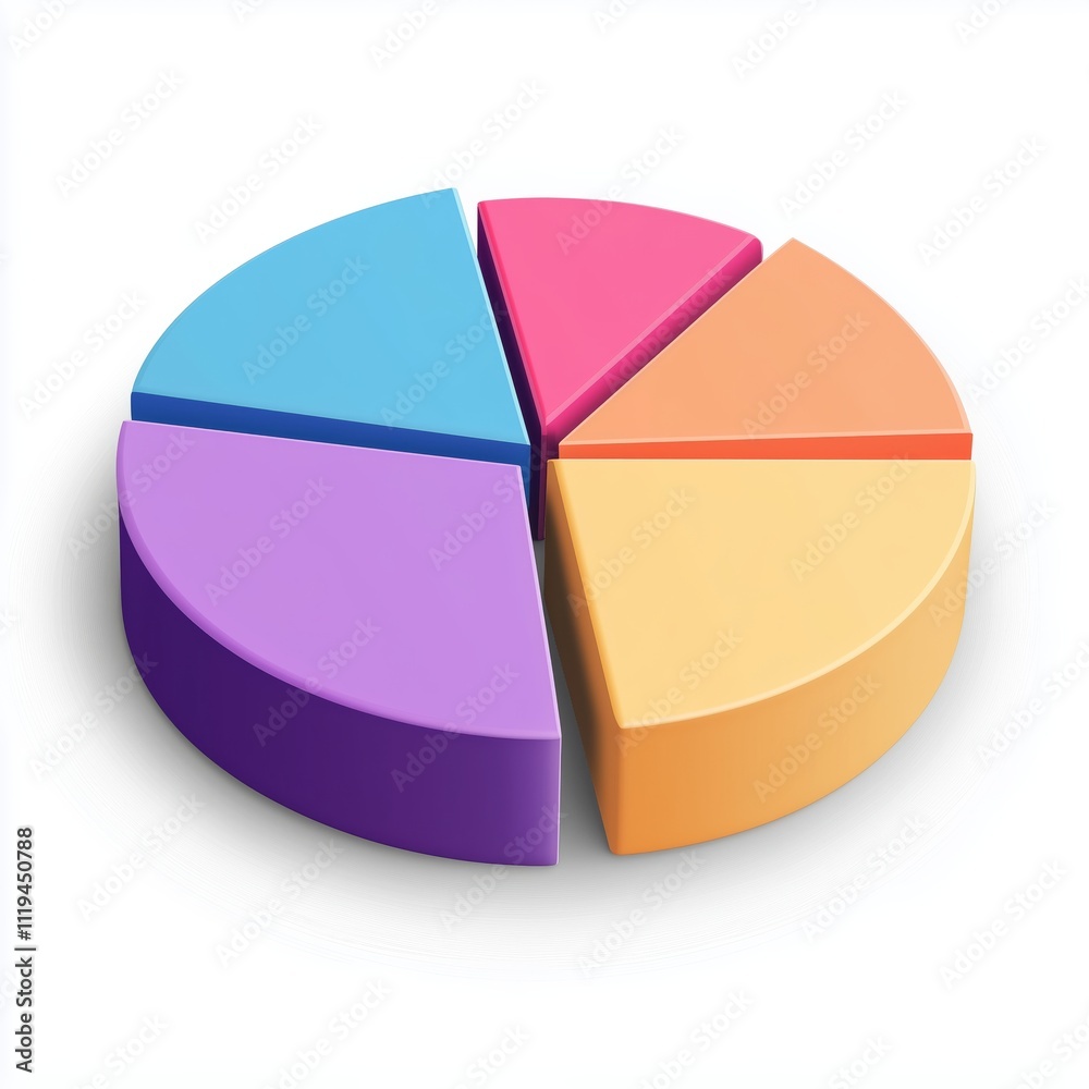 Fototapeta premium 3d pie chart icon isolated on transparent or white background