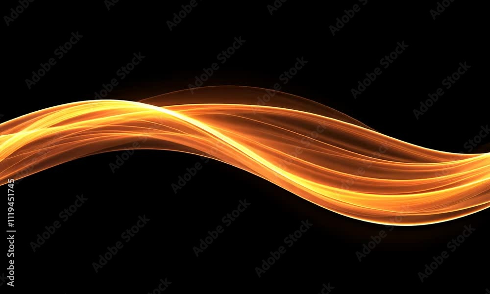 Abstract fire or smoke waves on black background. Abstract background