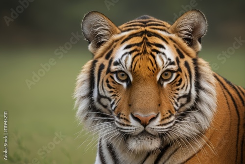 there is a tiger that is looking at the camera