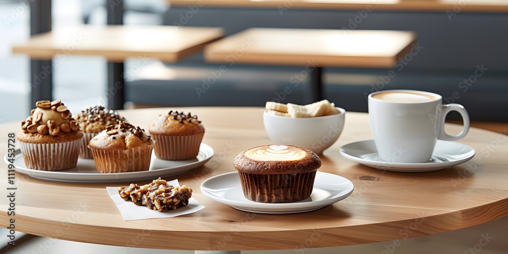 Indulge in baking delights cupcakes and coffee in a modern Indulge in baking delights cupcakes and coffee in a modern