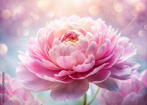 Pink Peony Bloom Photography: Surreal Dreamy Floral Art, Soft Pastel Pink Flowers, Artistic Macro Shot