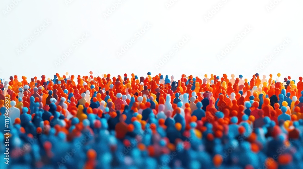 Obraz premium Abstract Representation of Overpopulation Concerns