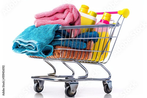 A minimalist shopping cart with various items on a white backdrop, reflecting the idea of straightforwardness and simplicity.