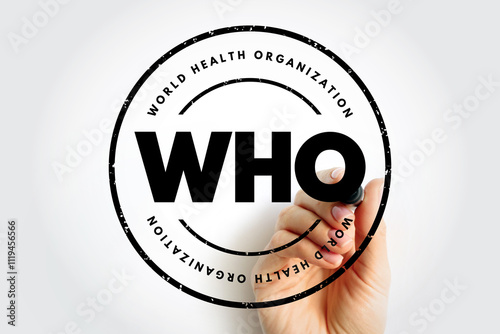 WTO World Trade Organization - intergovernmental organization that regulates and facilitates international trade between nations, acronym text stamp