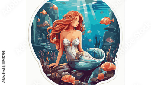 beautiful mermaid under the sea 024