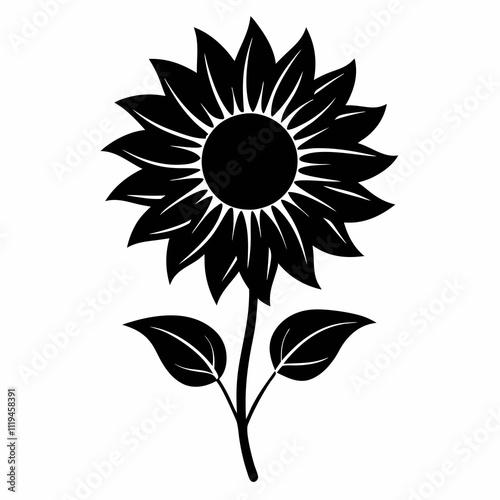 Sunflower Silhouette Vector Art Design