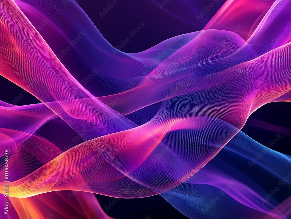 Fototapeta premium A fitting title for this image could be: Chromatic Twists: The Dance of Radiant Ribbons