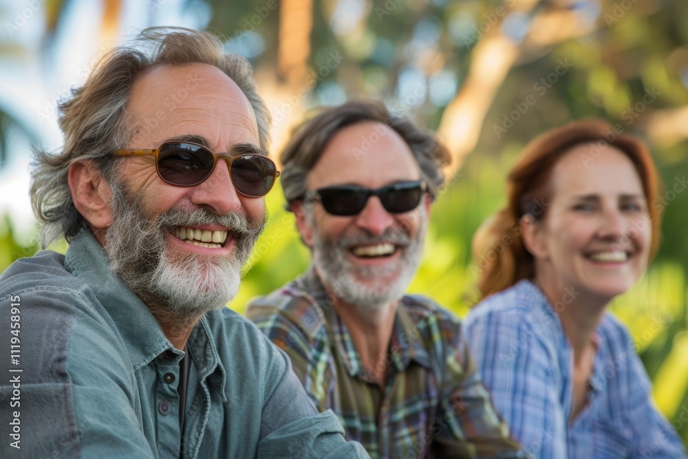 Portrait of happy senior friends having fun in the park on a sunny day Portrait of happy senior friends having fun in the park on a sunny day