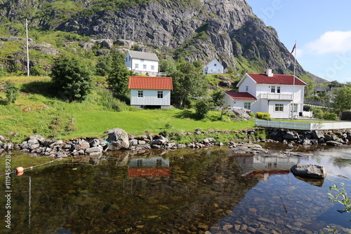 Fantastic landscape at Lake Agvatnet-Lofoten, Norway    