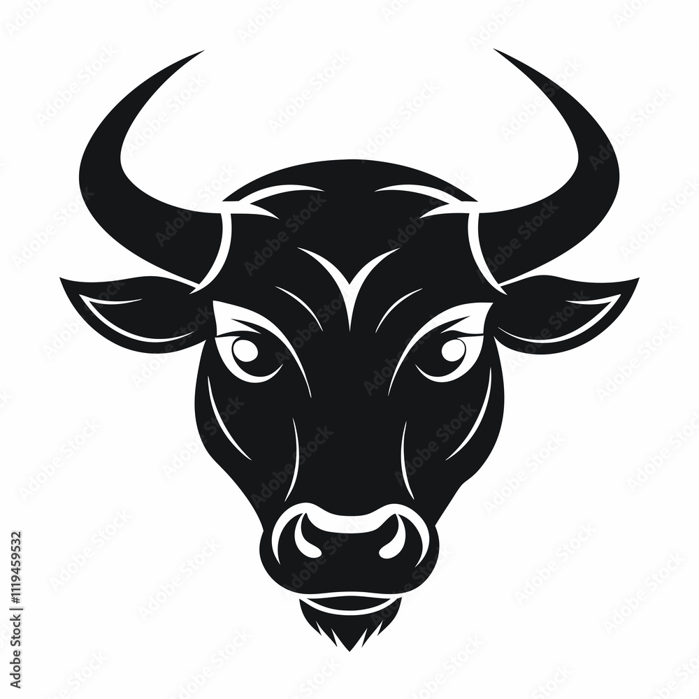 a silhouette bull head Vector a silhouette bull head Vector