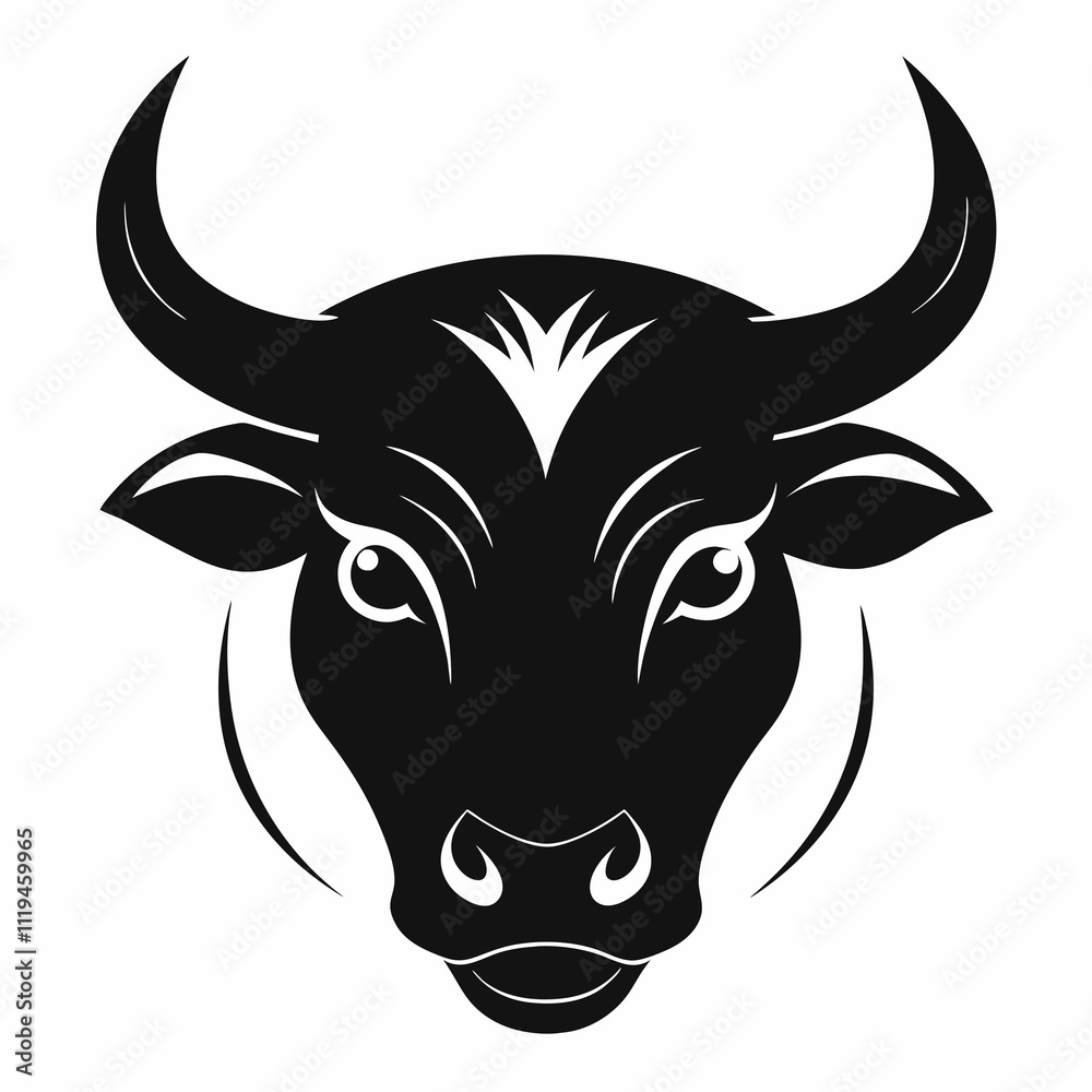 a silhouette bull head Vector a silhouette bull head Vector