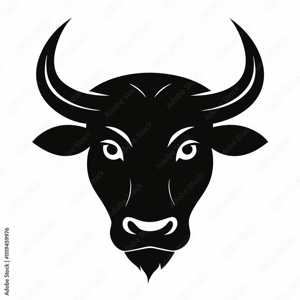 a silhouette bull head Vector a silhouette bull head Vector