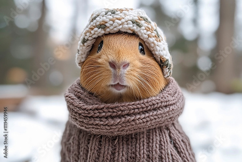 Christmas cavy, guinea pig, portrat photo